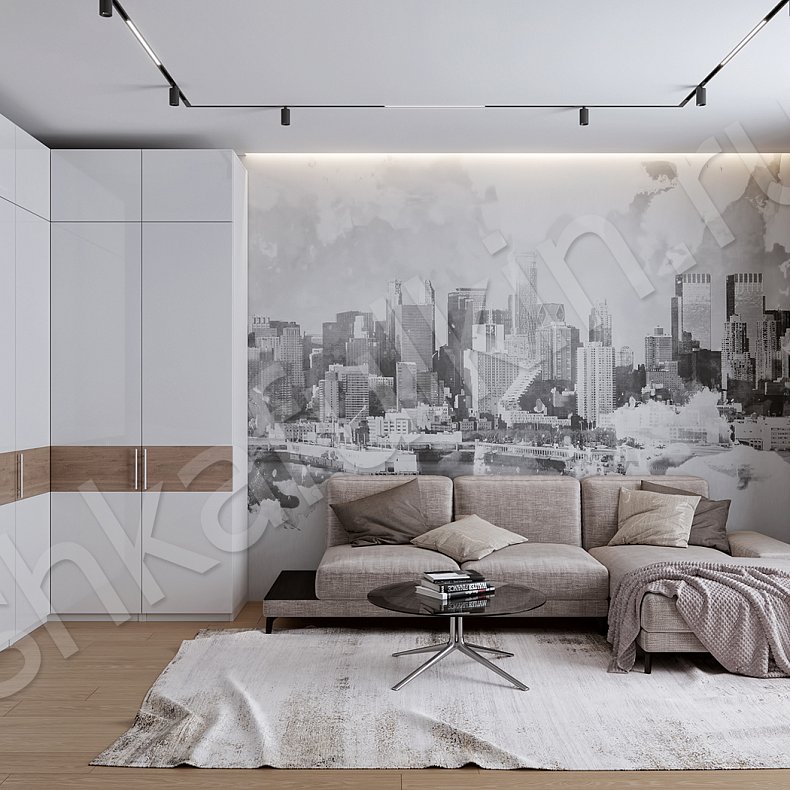 Угловой шкаф Эдельвейс Белый Современный 5и створчатые Гостиная Для вещей 1