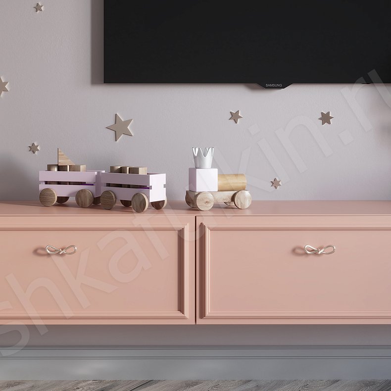 Изображение Детская Ханна Цветной Розовый Светлые Неоклассика  Детская Для книг Под ТВ 5