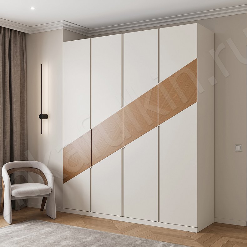 Шкаф Магма Белый Современный 4х створчатые Спальня Для белья