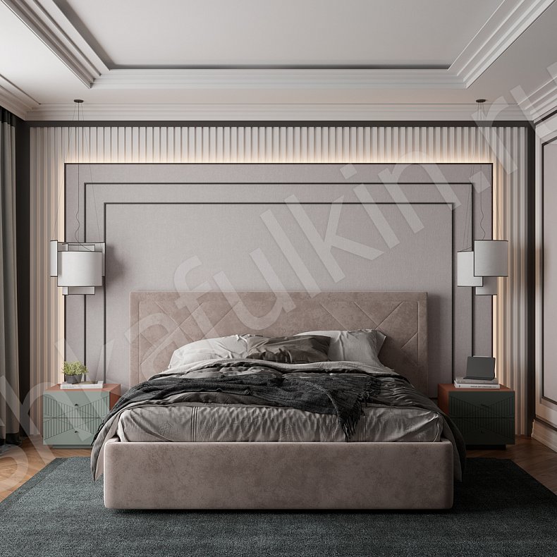 Изображение Гарнитур Хадсон Темные Зеленый Модерн 4х створчатые Спальня Для вещей 3