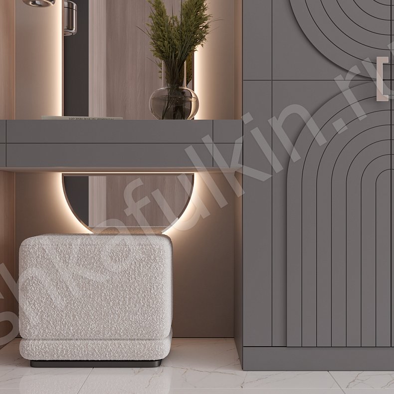 Изображение Прихожая Манчестер Серый Светлые Неоклассика 4х створчатые Прихожая Для вещей 3