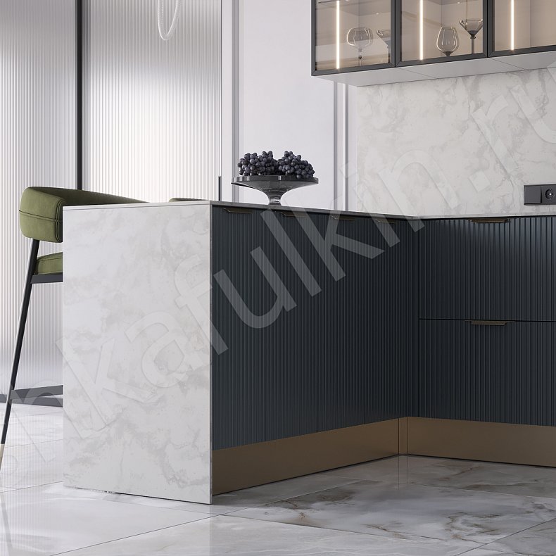 Изображение Кухня Орнелла Цветной Белый Темные Зеленый Современный Для декора Для посуды 7