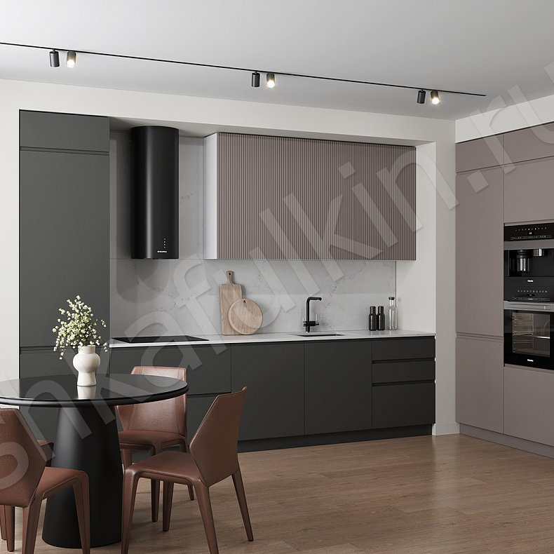 Кухня Тандино Темные Коричневый Черный Современный   Для посуды