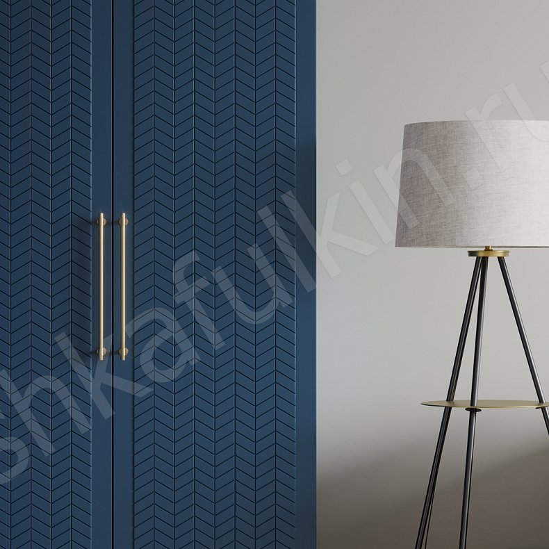 Угловой шкаф Мелисса Синий Современный 3х створчатые Гостиная Для вещей Для книг 2