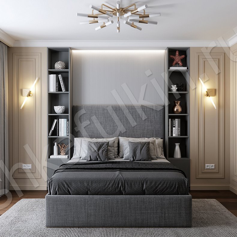 Стенка Квадро Белый Черный Цветной Темные Золото Современный 4х створчатые Спальня Под ТВ Для вещей 7