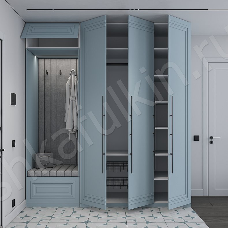 Прихожая Галилео Цветной Светлые Темные Неоклассика 3х створчатые Прихожая Для вещей 5