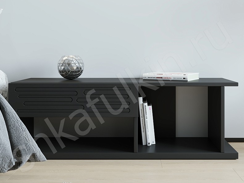 Изображение цвета Тумба прикроватная Аддамс Темные Черный Современный  Спальня Для декора Для книг