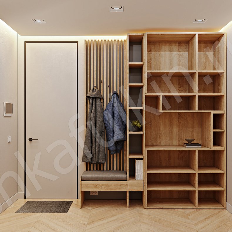 Прихожая Альма Серый Светлые Древесный Скандинавский 2х створчатые Прихожая Для вещей 2