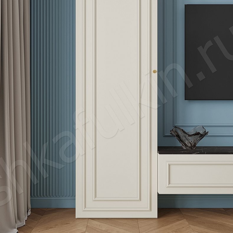 Изображение ТВ-стенка Джорджия Белый Древесный Коричневый Светлые Неоклассика 2х створчатые Гостиная Для книг Для декора Под ТВ 4