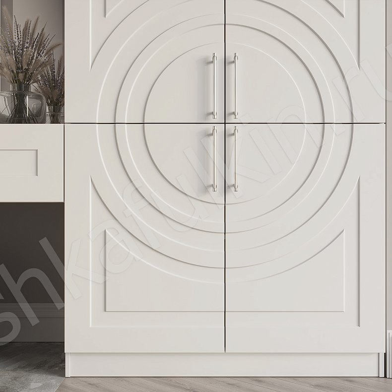 Прихожая Линдор Белый Коричневый Светлые Неоклассика 2х створчатые Прихожая Для вещей 6