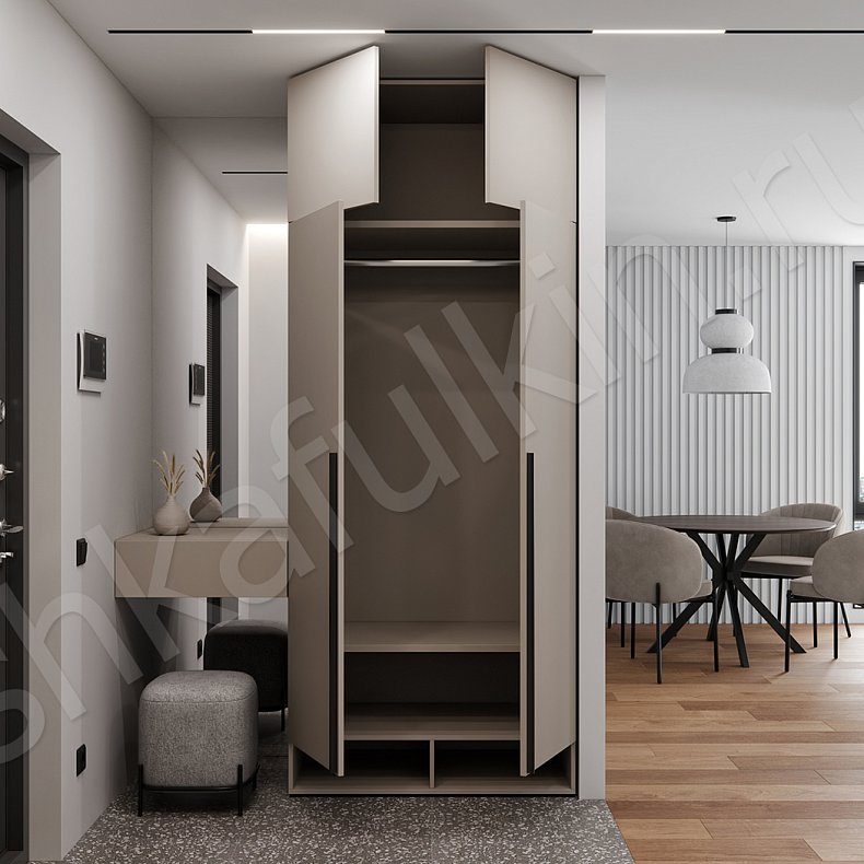 Прихожая Симплер Светлые Коричневый Минимализм 2х створчатые Прихожая Для вещей 2