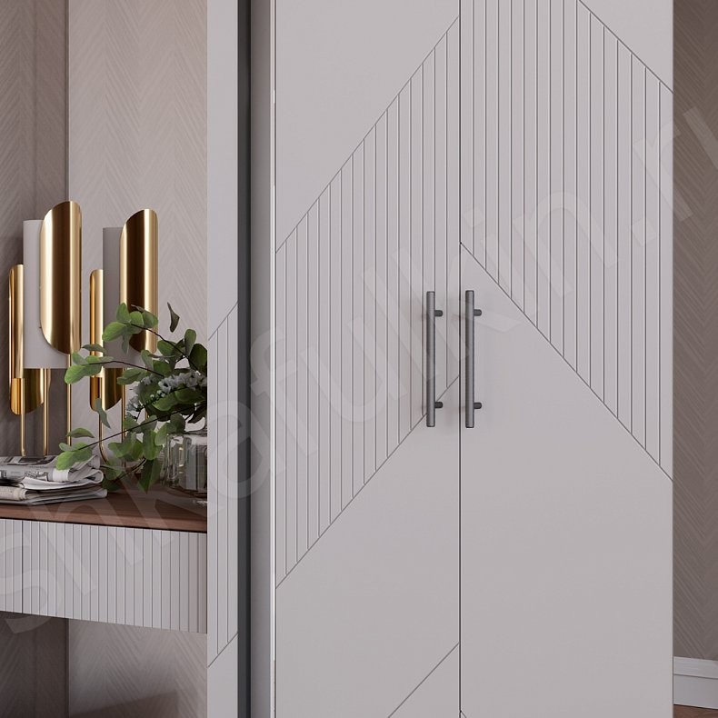 Прихожая Хадсон Белый Светлые Современный 2х створчатые Прихожая Для вещей 3