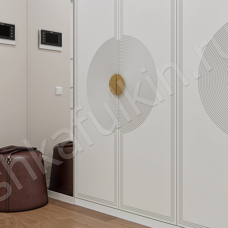 Прихожая Ришелье Светлые Коричневый Белый Неоклассика 4х створчатые Прихожая Для вещей 4