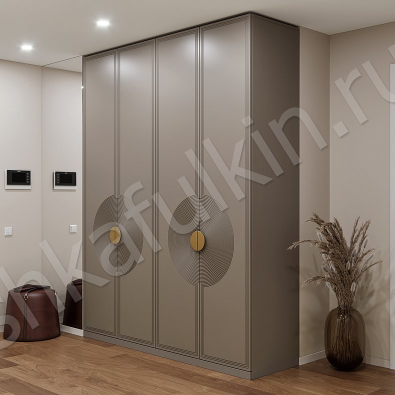 Прихожая Ришелье Светлые Коричневый Белый Неоклассика 4х створчатые Прихожая Для вещей 1