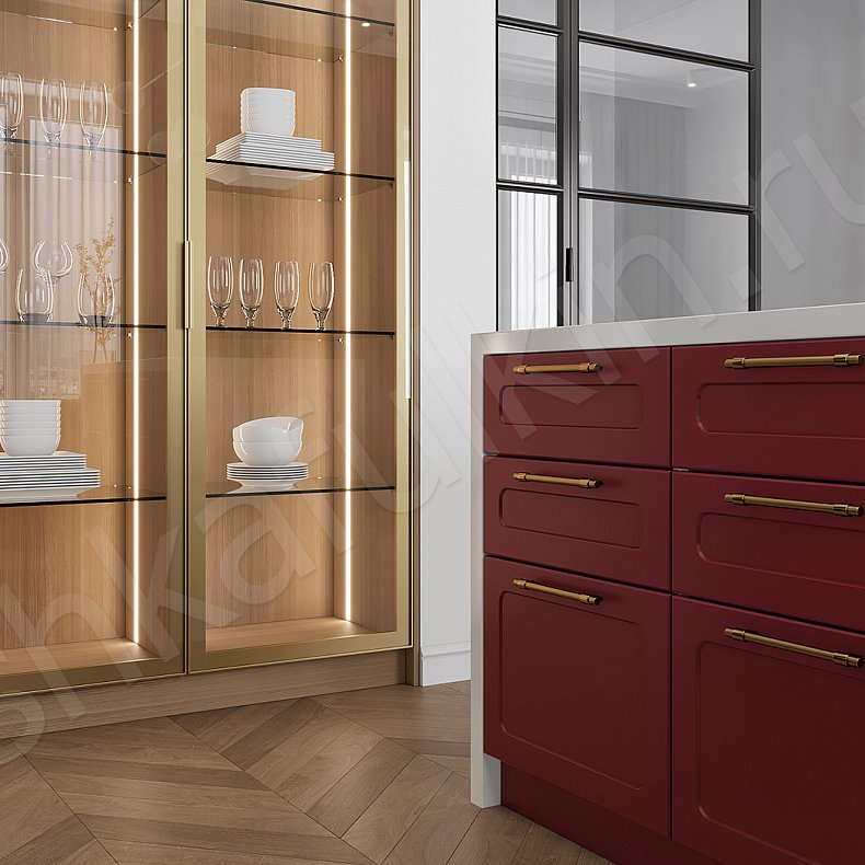 Изображение Кухня Визионни Red Светлые Цветной Красный Зеленый Современный   Для декора Для посуды 10