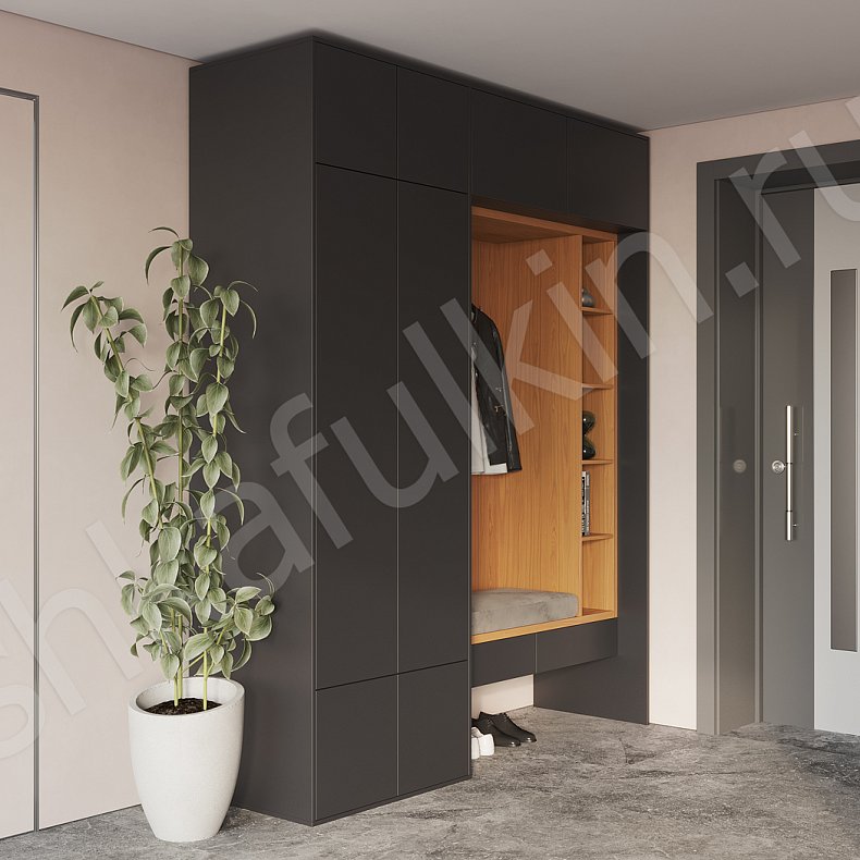 Прихожая Ивари Темные Светлые Серый Древесный Черный Белый Скандинавский 2х створчатые Прихожая Для вещей 6