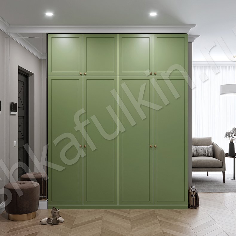 Прихожая Сидней Цветной Серый Светлые Зеленый Современный 4х створчатые Прихожая Для вещей 7
